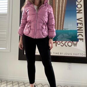 Weekend Max Mara Pink Puffer Jacket 42 (Fits US 4–6) Cinched Waist Holt Renfrew
